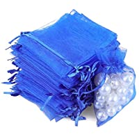 G2PLUS 100PCS Bolsas de Organza Blanco Bolsas de Organza de Regalo Bolsitas de Tela para Boda Favores y Joyas 9x7cm